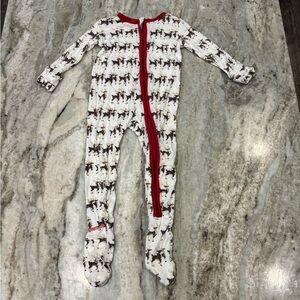 Kickee Pants Christmas reindeer deer footie pajamas 9-12month
